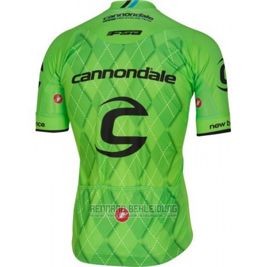 2016 Fahrradbekleidung Cannondale Shwarz und Grun Trikot Kurzarm und Tragerhose